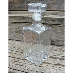 Glass Decanter Bottle Stopper Large Made in Italy Bar Ware Decorative Container